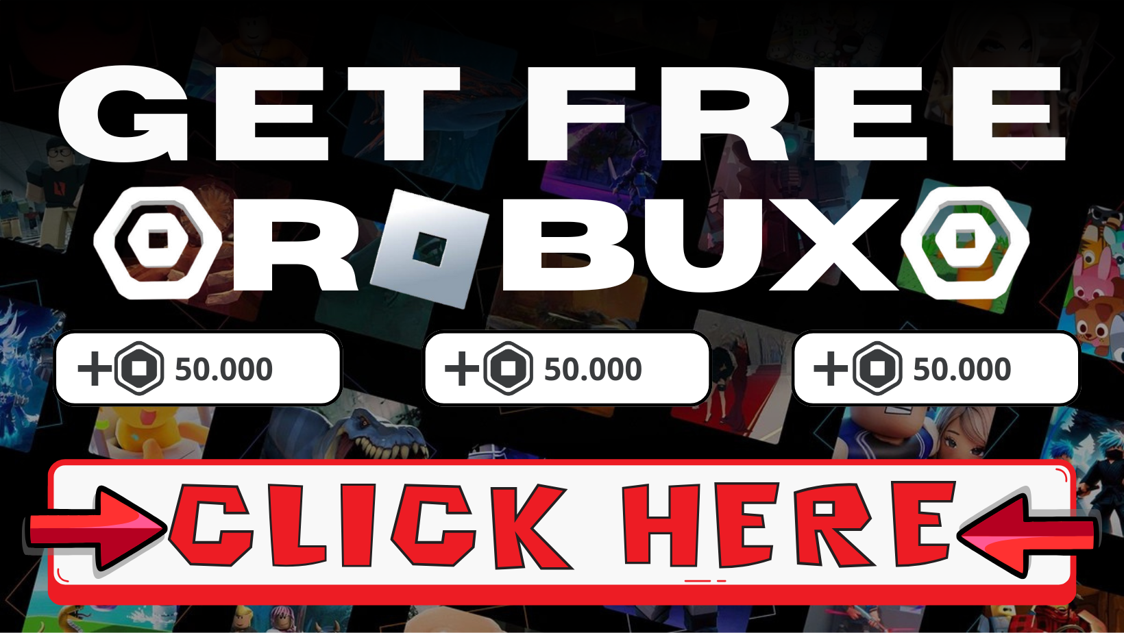 Banner showing how to get Robux for free on our site